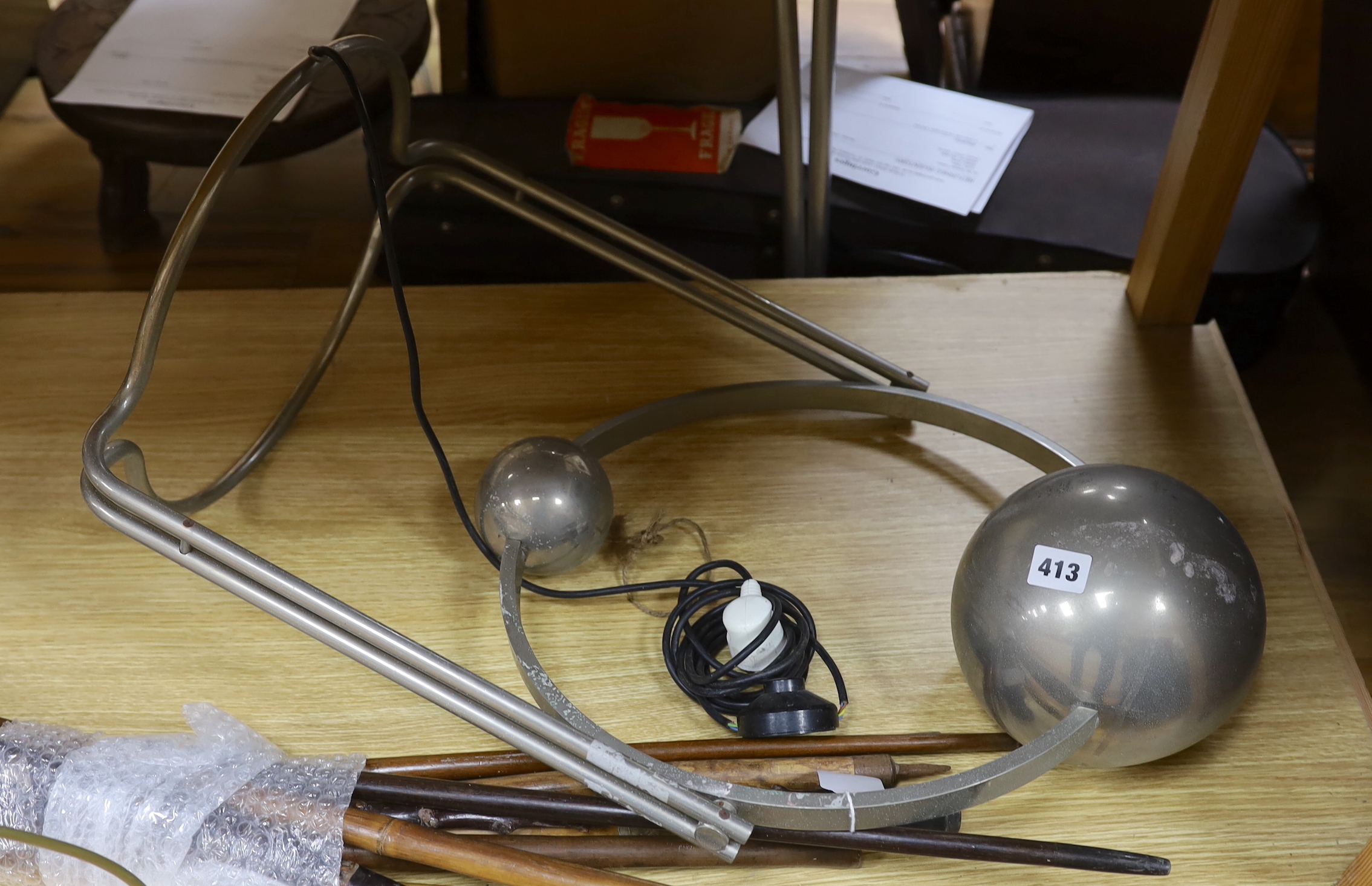 A 1960's chrome floor lamp